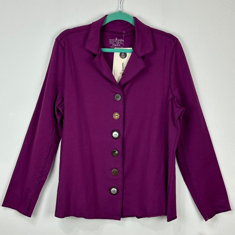 NWT Neon Buddha Purple Jersey Blazer XL Boho Yoga Colorful